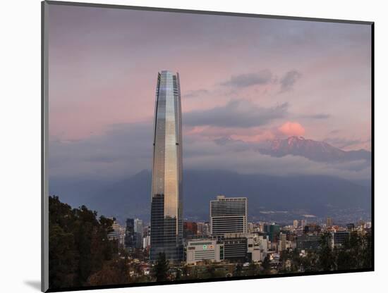 View over the Gran Torre Santiago from Cerro San Cristobal, Santiago, Chile, South America-Yadid Levy-Mounted Photographic Print