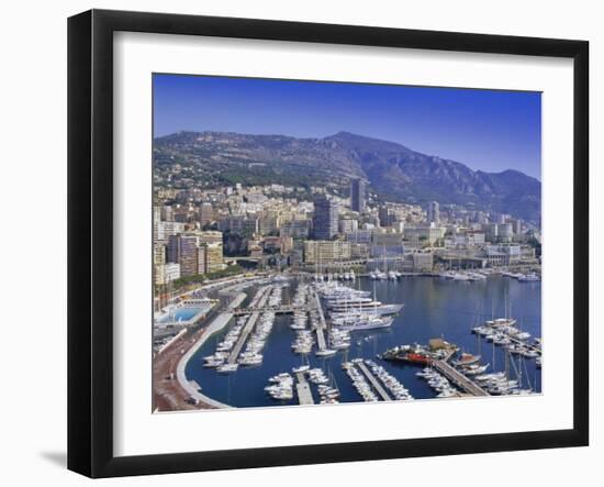 View Over the Harbour and City, Monte Carlo, Monaco, Cote d'Azur, Europe-Gavin Hellier-Framed Photographic Print