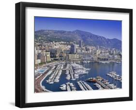 View Over the Harbour and City, Monte Carlo, Monaco, Cote d'Azur, Europe-Gavin Hellier-Framed Photographic Print