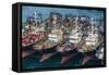 View over the Harbour and Fishing Fleet of Busan, South Korea, Asia-Michael-Framed Stretched Canvas