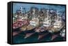 View over the Harbour and Fishing Fleet of Busan, South Korea, Asia-Michael-Framed Stretched Canvas
