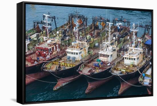 View over the Harbour and Fishing Fleet of Busan, South Korea, Asia-Michael-Framed Stretched Canvas