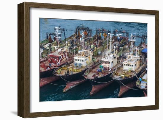 View over the Harbour and Fishing Fleet of Busan, South Korea, Asia-Michael-Framed Photographic Print