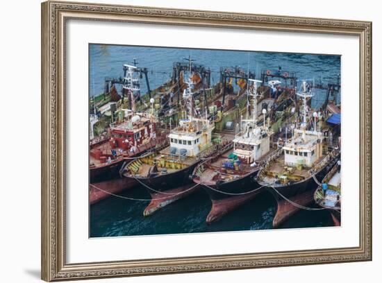 View over the Harbour and Fishing Fleet of Busan, South Korea, Asia-Michael-Framed Photographic Print