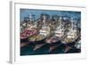 View over the Harbour and Fishing Fleet of Busan, South Korea, Asia-Michael-Framed Photographic Print