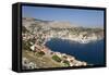 View over the Harbour from Hillside, Dodecanese Islands-Ruth Tomlinson-Framed Stretched Canvas