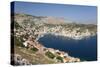 View over the Harbour from Hillside, Dodecanese Islands-Ruth Tomlinson-Stretched Canvas