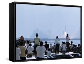 View over the Head of Spectators of the Launch of Nasa's Apollo 11 Space Mission-Ralph Crane-Framed Stretched Canvas