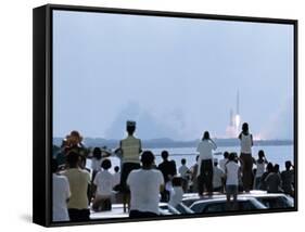 View over the Head of Spectators of the Launch of Nasa's Apollo 11 Space Mission-Ralph Crane-Framed Stretched Canvas