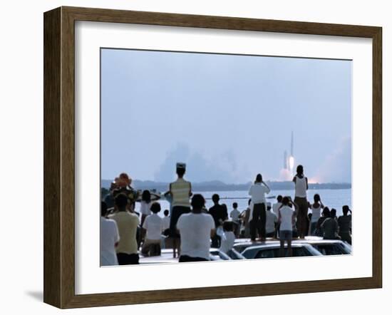 View over the Head of Spectators of the Launch of Nasa's Apollo 11 Space Mission-Ralph Crane-Framed Photographic Print