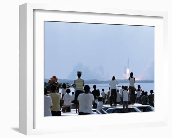 View over the Head of Spectators of the Launch of Nasa's Apollo 11 Space Mission-Ralph Crane-Framed Photographic Print