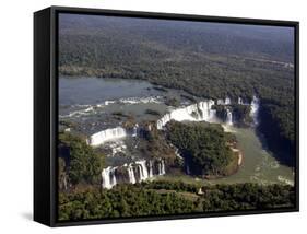 View Over the Iguassu Falls From a Helicopter, Brazil, South America-Olivier Goujon-Framed Stretched Canvas