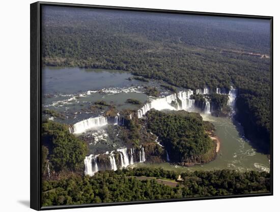 View Over the Iguassu Falls From a Helicopter, Brazil, South America-Olivier Goujon-Framed Photographic Print