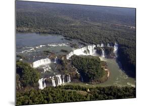 View Over the Iguassu Falls From a Helicopter, Brazil, South America-Olivier Goujon-Mounted Photographic Print