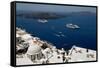 View over the Islands of Santorini, Greece-p.lange-Framed Stretched Canvas