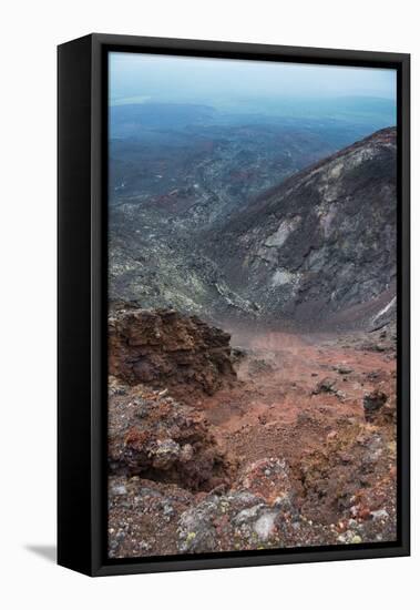 View over the Lava Sand Field of the Tolbachik Volcano, Kamchatka, Russia, Eurasia-Michael Runkel-Framed Stretched Canvas