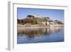 View over the Main River to Marienberg Fortress and St. Burkard Church in Autumn-Markus Lange-Framed Photographic Print