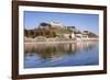 View over the Main River to Marienberg Fortress and St. Burkard Church in Autumn-Markus Lange-Framed Photographic Print