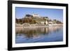 View over the Main River to Marienberg Fortress and St. Burkard Church in Autumn-Markus Lange-Framed Photographic Print