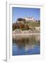 View over the Main River to Marienberg Fortress and St. Burkard Church in Autumn-Markus Lange-Framed Photographic Print