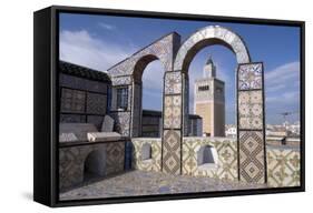 View over the Medina of Tunis and the Main Mosque, Tunisia, North Africa, Africa-Ethel Davies-Framed Stretched Canvas