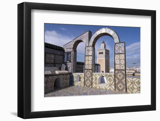 View over the Medina of Tunis and the Main Mosque, Tunisia, North Africa, Africa-Ethel Davies-Framed Photographic Print