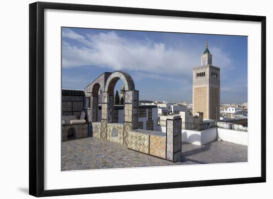 View over the Medina of Tunis Towards the Main Mosque, Tunisia, North Africa, Africa-Ethel Davies-Framed Photographic Print