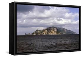View over the Mediterranean Sea Towards the Island of Capri, Off the Amalfi Coast, Campania, Italy-Natalie Tepper-Framed Stretched Canvas
