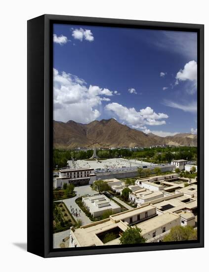 View over the Modern Chinese City, Lhasa, Tibet, China, Asia-Simon Montgomery-Framed Stretched Canvas