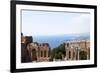 View over the Naxos Coast from the Greek Roman Theatre of Taormina, Sicily, Italy, Europe-Oliviero Olivieri-Framed Photographic Print