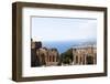 View over the Naxos Coast from the Greek Roman Theatre of Taormina, Sicily, Italy, Europe-Oliviero Olivieri-Framed Photographic Print