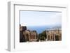 View over the Naxos Coast from the Greek Roman Theatre of Taormina, Sicily, Italy, Europe-Oliviero Olivieri-Framed Photographic Print