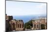 View over the Naxos Coast from the Greek Roman Theatre of Taormina, Sicily, Italy, Europe-Oliviero Olivieri-Mounted Photographic Print