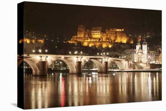 View over the Neckar River to Karl Theodor Bridge-Markus-Stretched Canvas