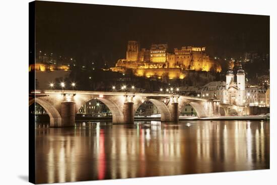 View over the Neckar River to Karl Theodor Bridge-Markus-Stretched Canvas