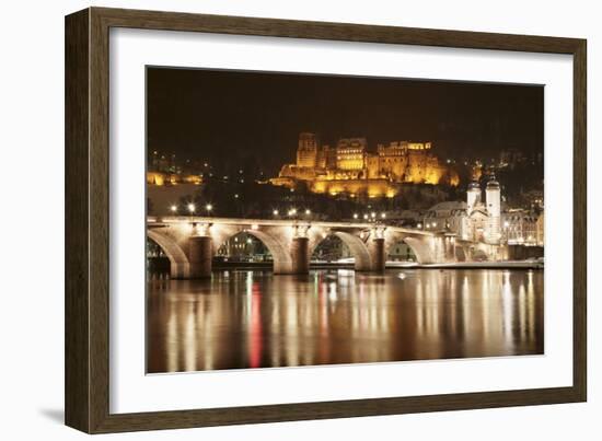 View over the Neckar River to Karl Theodor Bridge-Markus-Framed Photographic Print