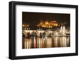 View over the Neckar River to Karl Theodor Bridge-Markus-Framed Premium Photographic Print