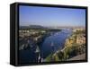 View Over the Nile River from the New Cataract Hotel, Aswan, Egypt, North Africa, Africa-Robert Harding-Framed Stretched Canvas