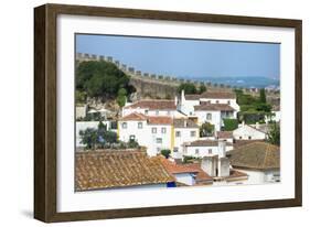 View over the Old City and the Ramparts, Obidos, Estremadura, Portugal, Europe-G and M Therin-Weise-Framed Photographic Print