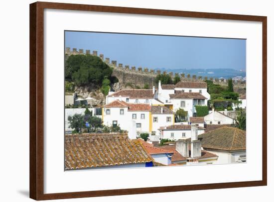 View over the Old City and the Ramparts, Obidos, Estremadura, Portugal, Europe-G and M Therin-Weise-Framed Photographic Print