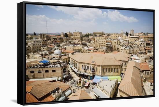 View over the Old City, UNESCO World Heritage Site, Jerusalem, Israel, Middle East-Yadid Levy-Framed Stretched Canvas