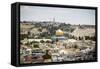 View over the Old City with the Dome of the Rock-Yadid Levy-Framed Stretched Canvas