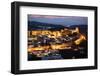 View over the old town and walls of Obidos floodlit at night, Obidos, Centro Region, Estremadura-Stuart Black-Framed Photographic Print