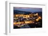 View over the old town and walls of Obidos floodlit at night, Obidos, Centro Region, Estremadura-Stuart Black-Framed Photographic Print