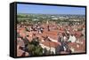 View over the Old Town of Noerdlingen, Romantische Strasse, Schwaben, Bavaria, Germany, Europe-Markus Lange-Framed Stretched Canvas