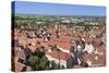 View over the Old Town of Noerdlingen, Romantische Strasse, Schwaben, Bavaria, Germany, Europe-Markus Lange-Stretched Canvas