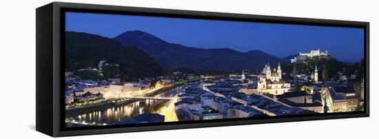 View over the Old Town of Salzburg-Markus Lange-Framed Stretched Canvas