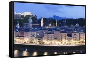 View over the Old Town of Salzburg-Markus Lange-Framed Stretched Canvas