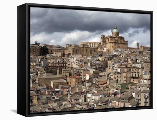 View over the Old Town, Piazza Armerina, Sicily, Italy, Europe-Stuart Black-Framed Stretched Canvas