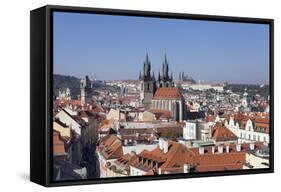 View over the Old Town (Stare Mesto) with Old Town Hall-Markus-Framed Stretched Canvas